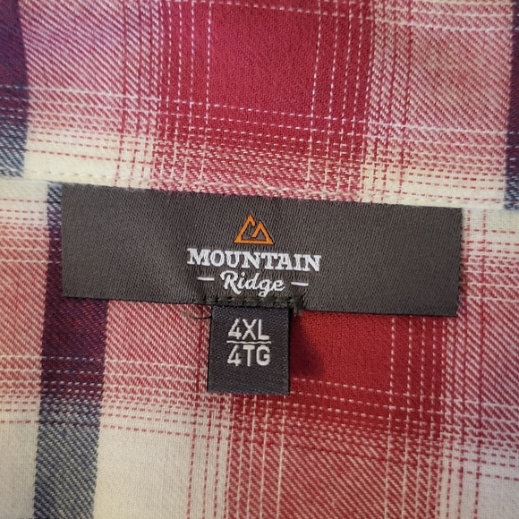 Mountain Ridge Red Plaid Button-Down Shirt, Size 4XL - Picture 3 of 4